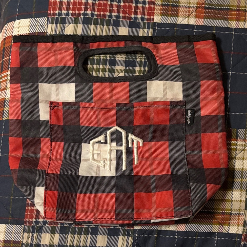 Check mate thirty one lunch Bag with EAT embroidery